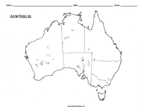 Free Printable Australia Blank Map