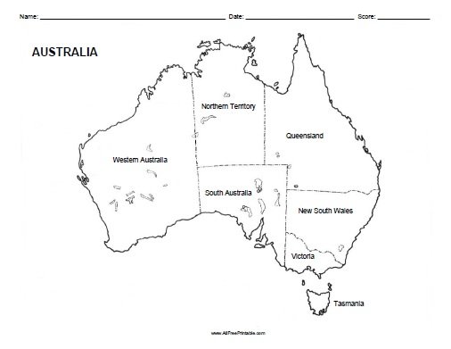 Australia Labeled Map