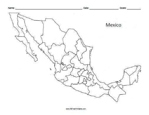 Blank Coloring Sheets Of Map Of Mexico 5