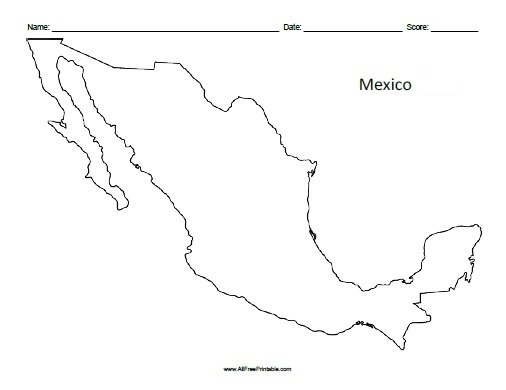 Free Printable Mexico Outline Map