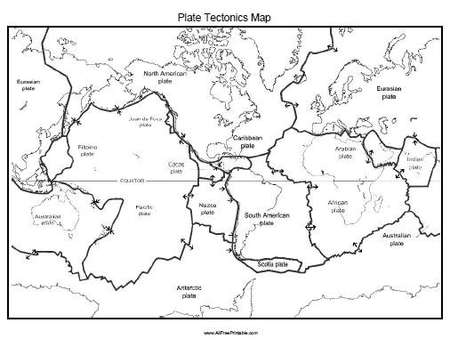 Free Printable Tectonic Plates Map