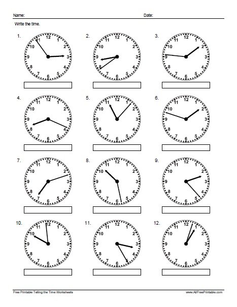 Telling the Time Exercises