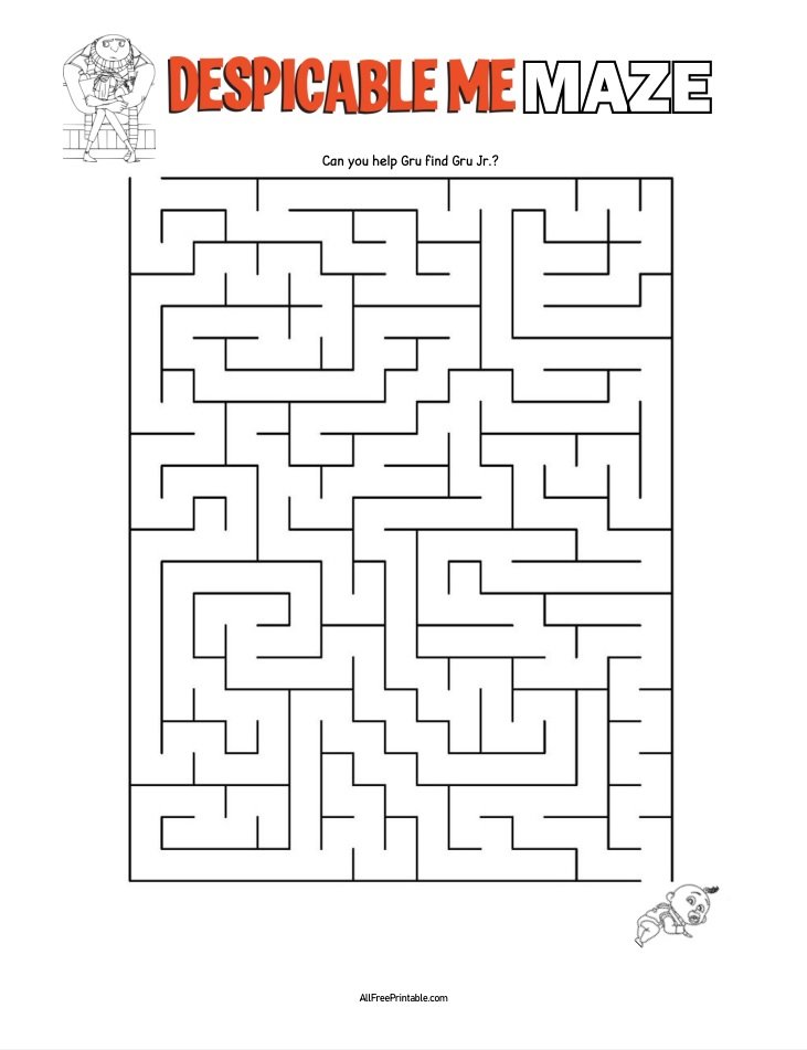 Free Printable Despicable Me Maze