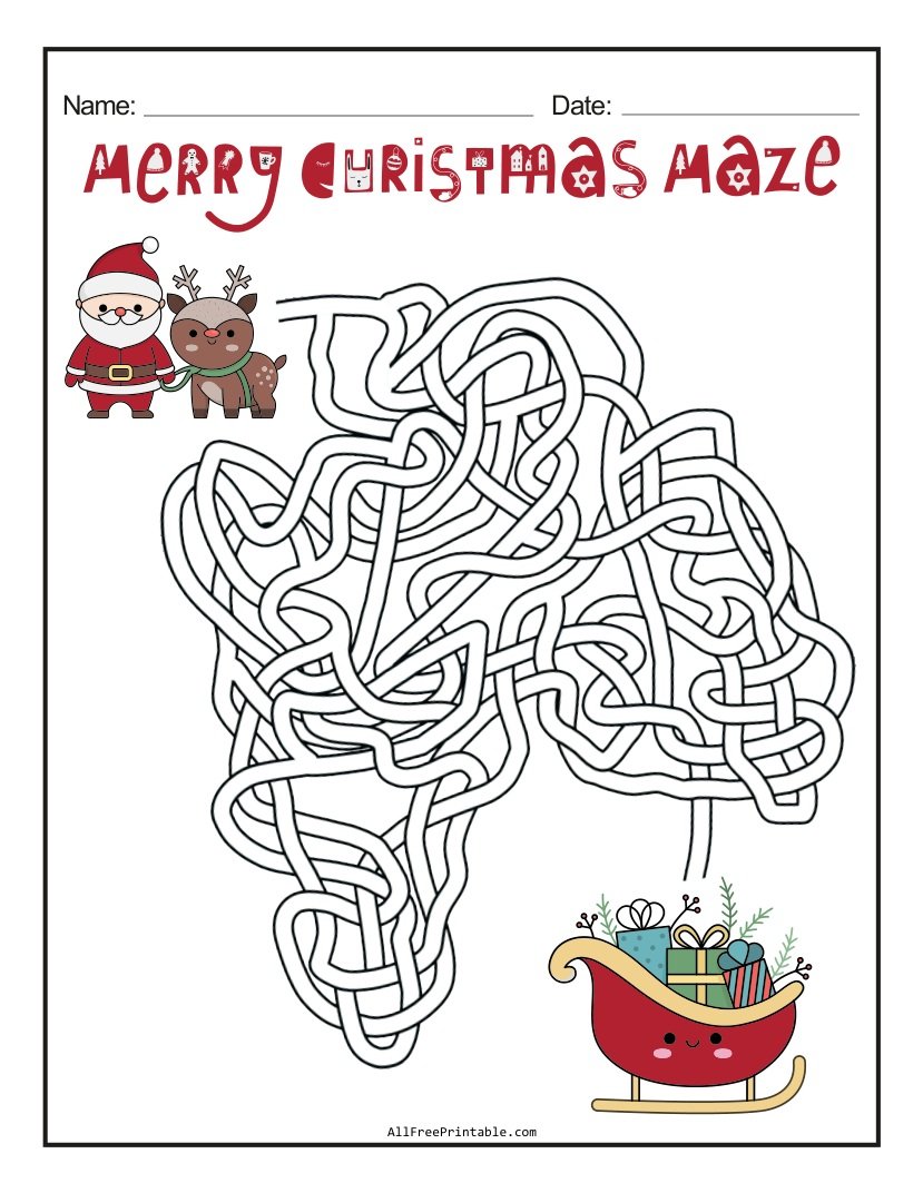 Free Printable Merry Christmas Maze Free Printable Merry Christmas Maze