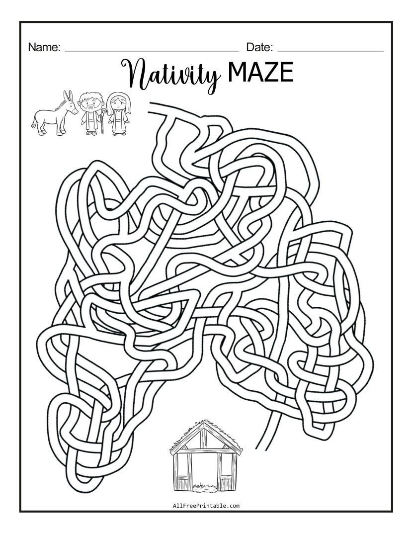 Free Printable Nativity Maze