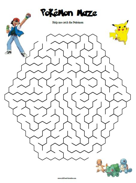 Free Printable Pokemon Maze