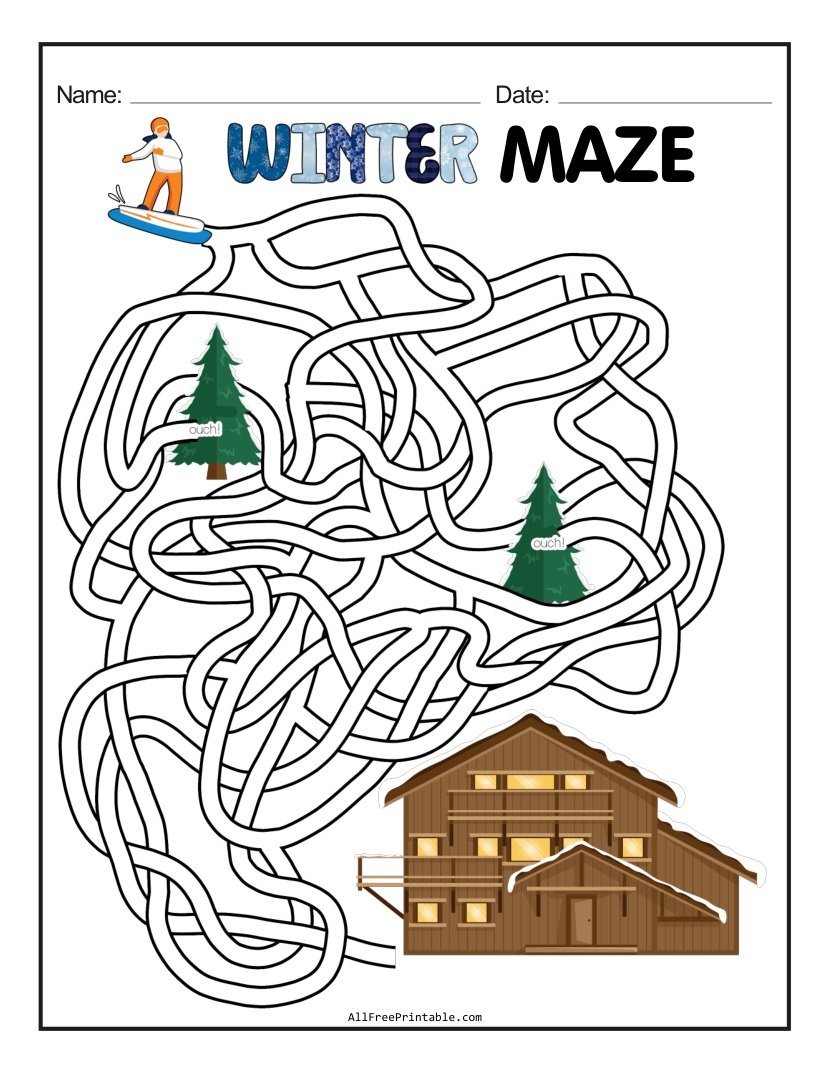 Free Printable Winter Maze