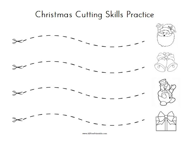 Christmas Cutting Skills Practice
