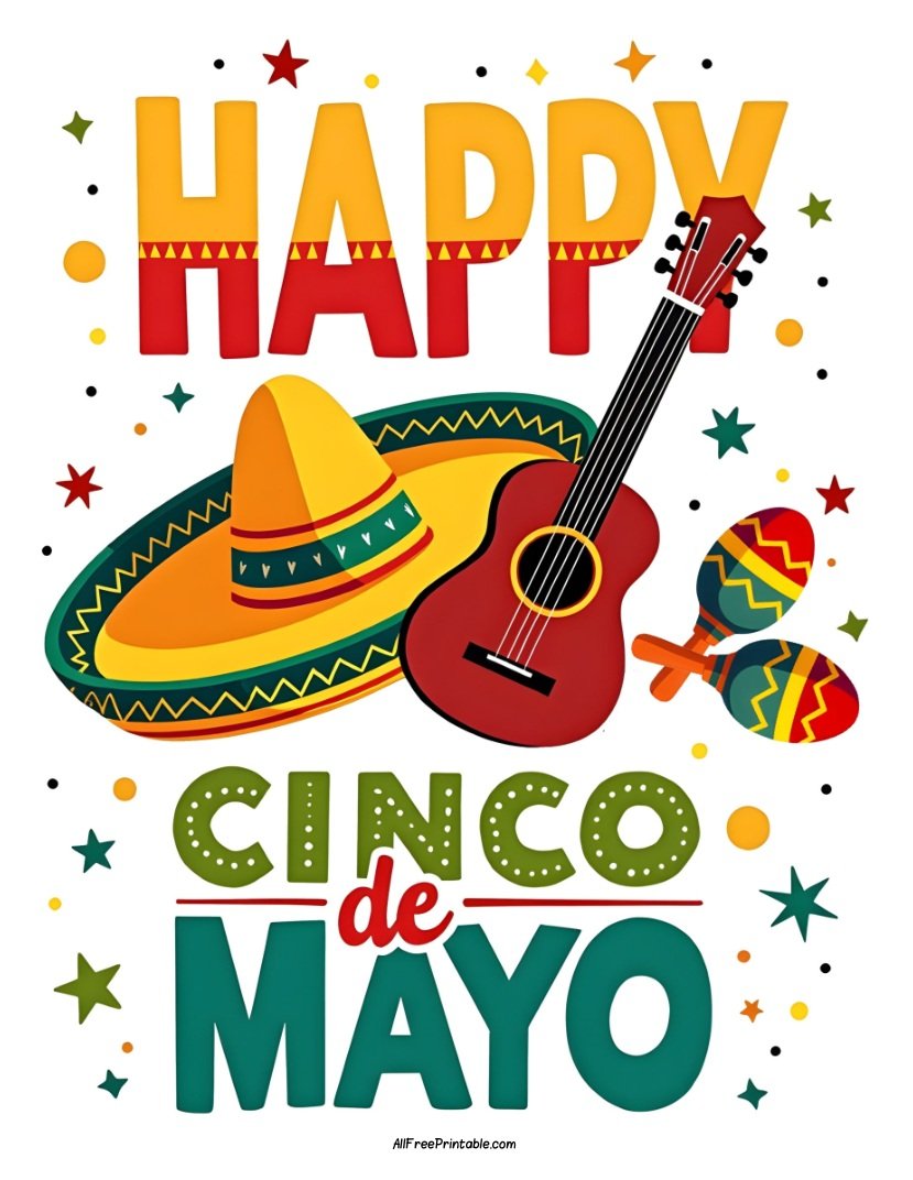 Free Printable Happy Cinco de Mayo Sign PDF