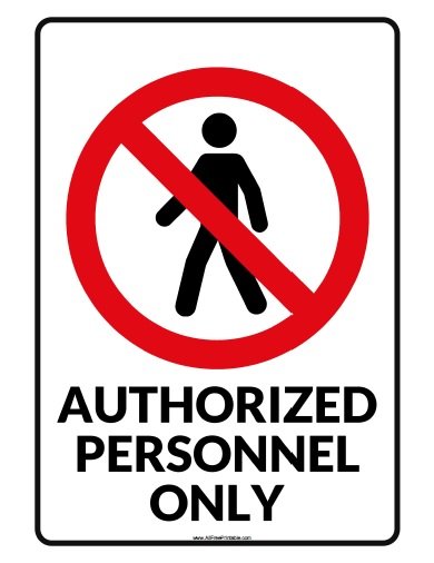 Free Printable Authorized Personnel Only Sign