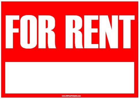 Free Printable For Rent Sign