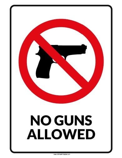 Free Printable No Guns Allowed Sign