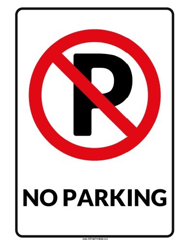 Free Printable No Parking Sign