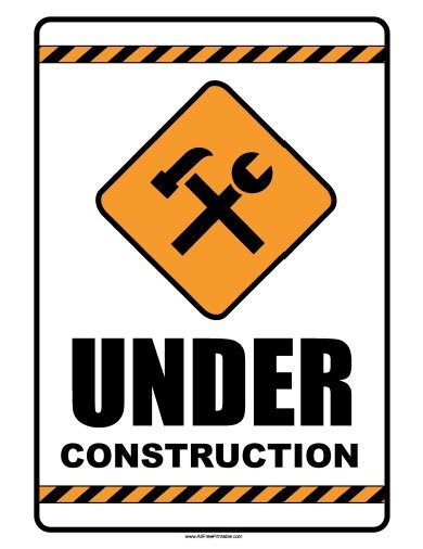 Free Printable Under Construction Sign