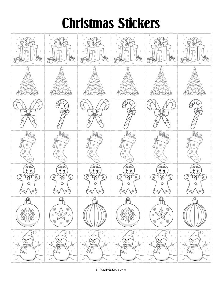 Free Printable Christmas Stickers