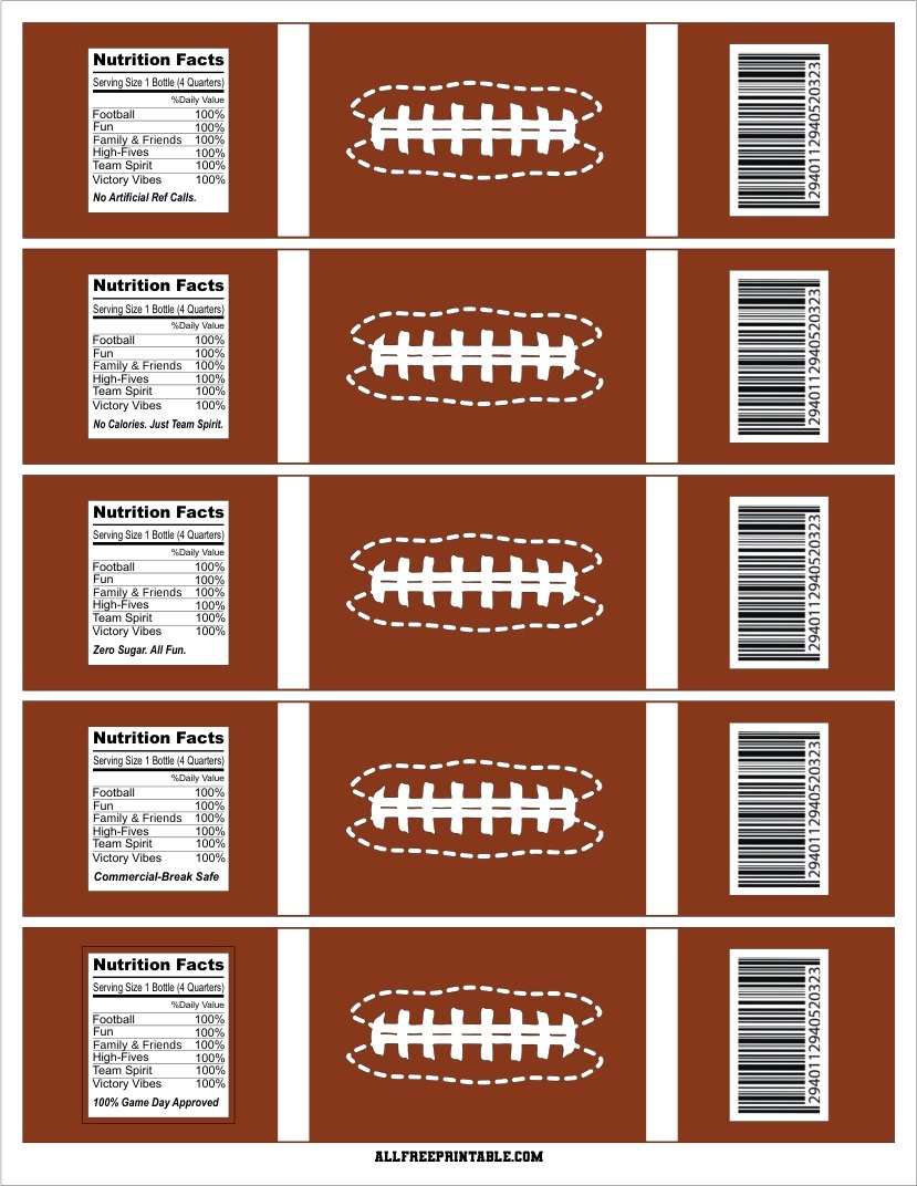 Free Printable Football Party Water Bottle Labels