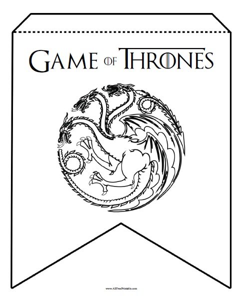 Free Printable Game of Thrones Birthday Banner