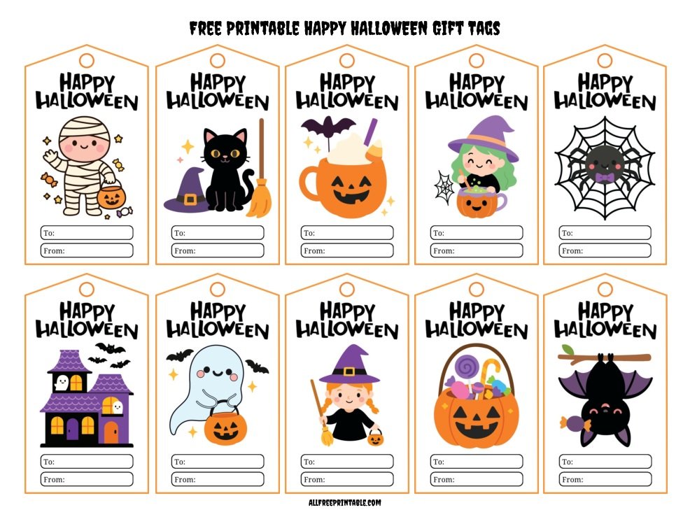 Free Printable Happy Halloween Gift Tags