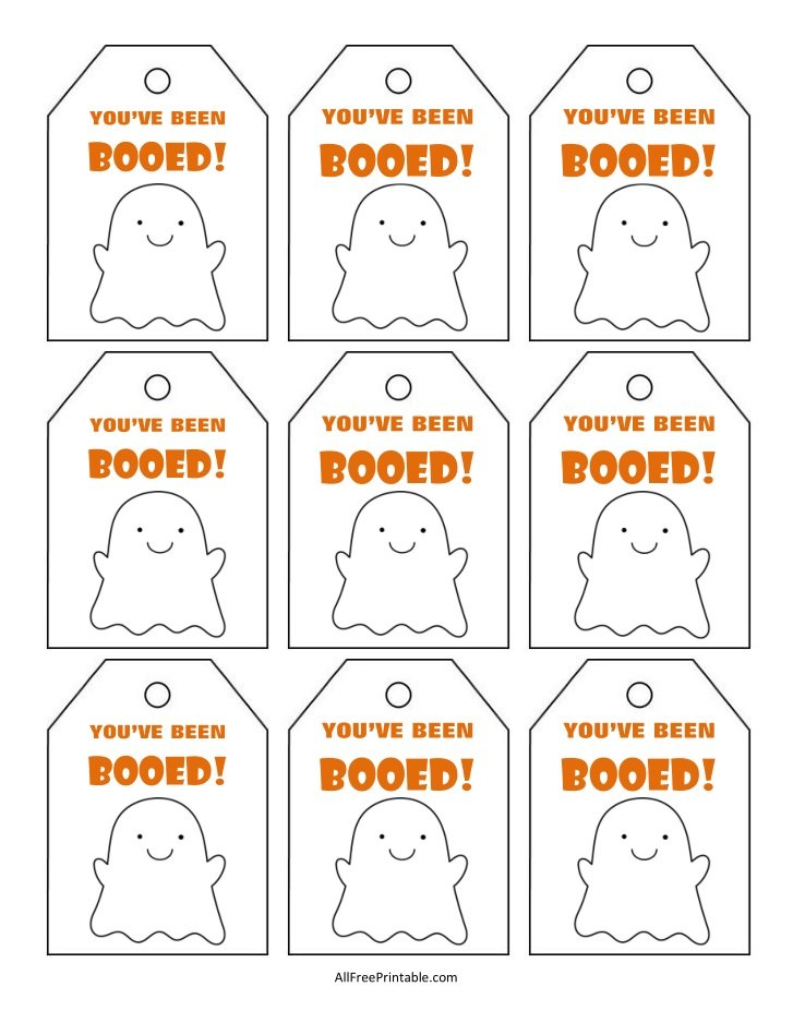 Free Printable You’ve Been Booed Gift Tags