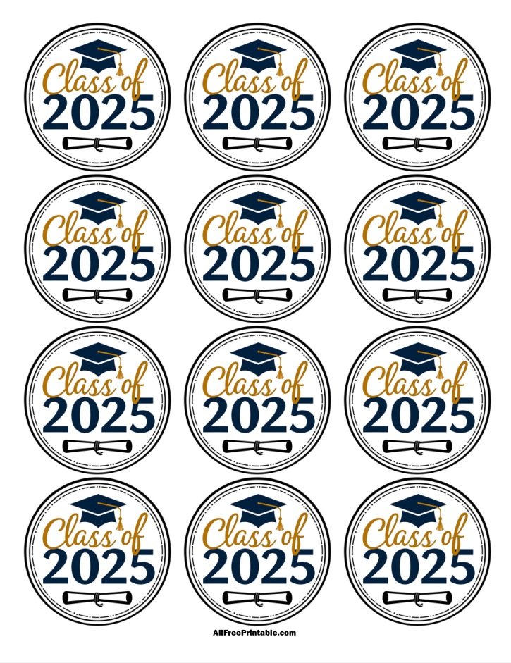 Free Printable Class of 2025 Cupcake Toppers