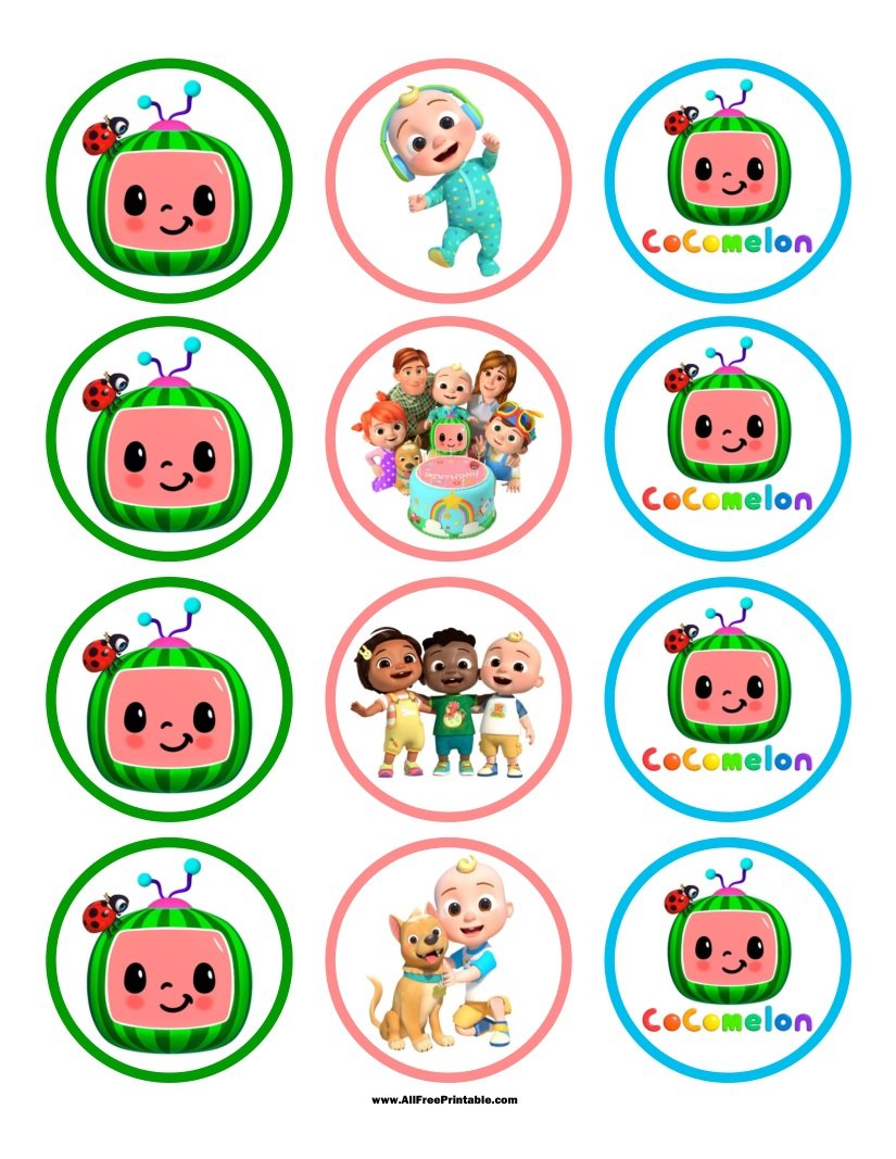 Free Printable Cocomelon Cupcake Toppers