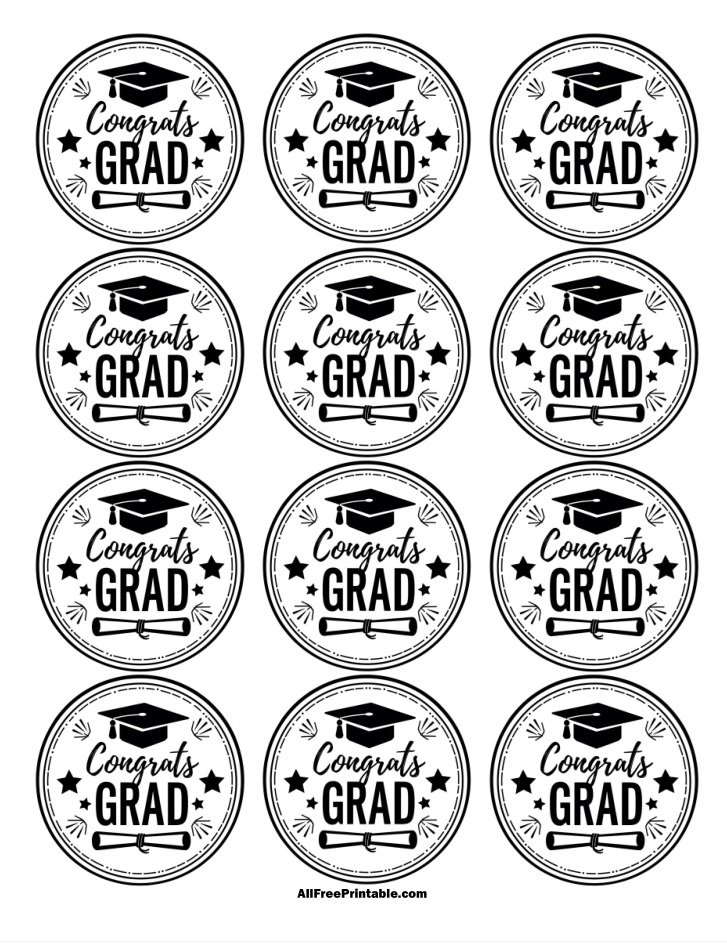 Free Printable Congrats Grad Cupcake Toppers