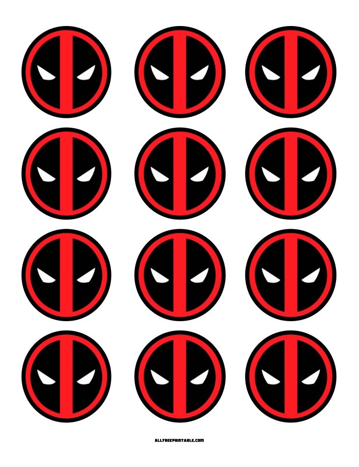 Free Printable Deadpool Cupcake Toppers