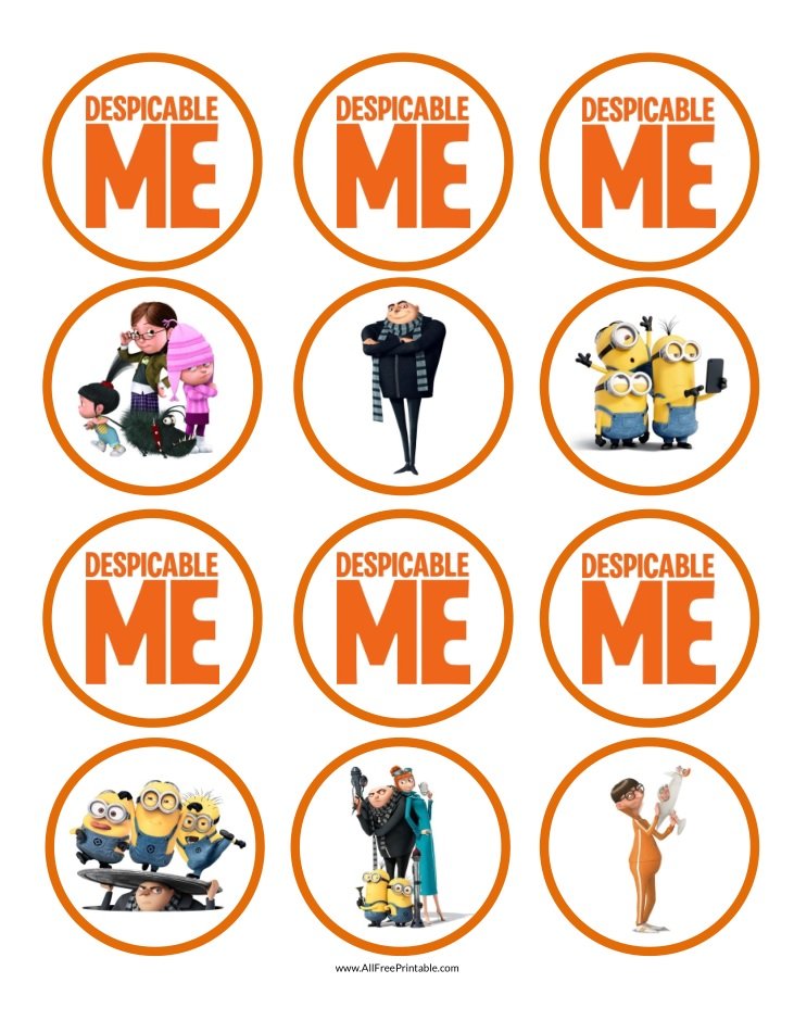 Free Printable Despicable Me Cupcake Toppers