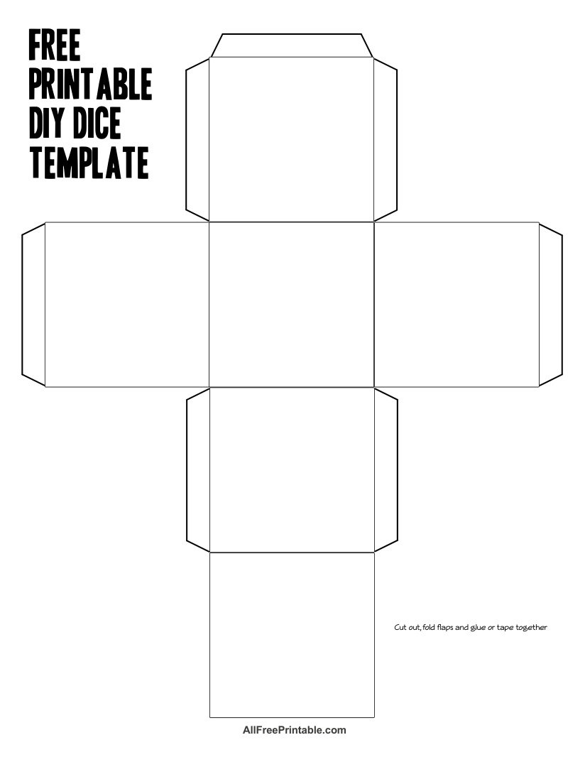 Free Printable DIY Blank Dice Template Free Printable DIY Blank Dice Template