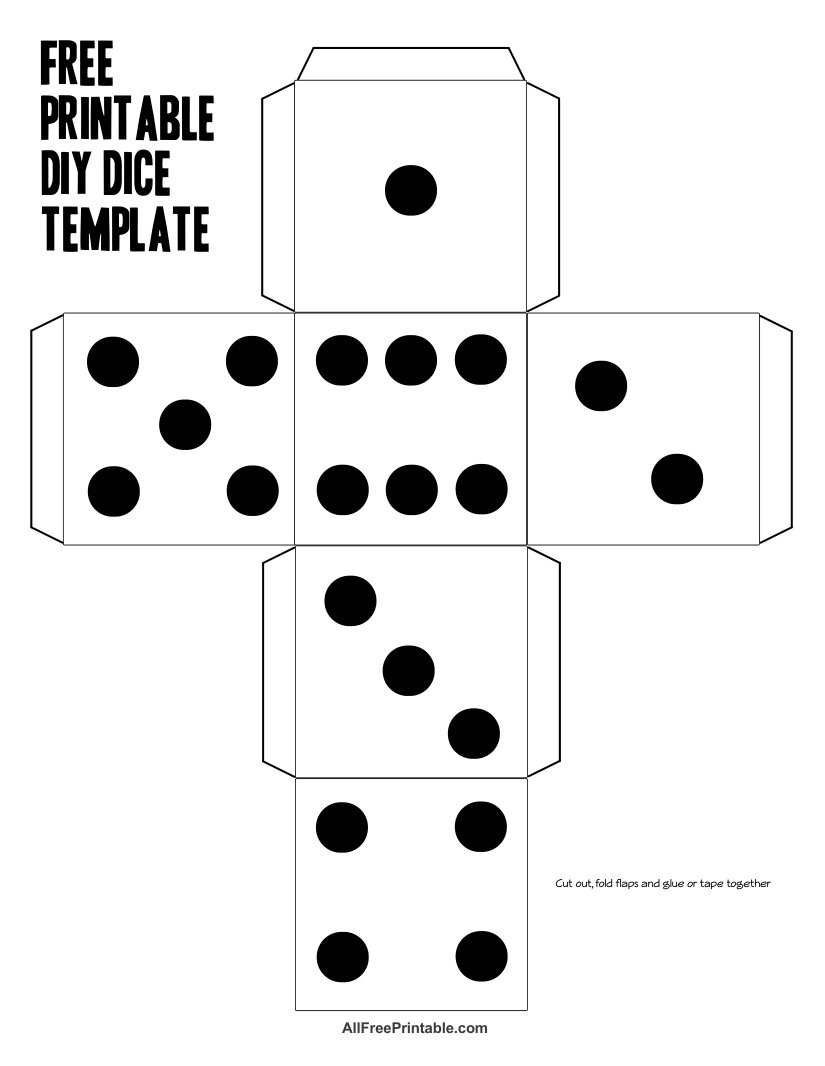 DIY Dice Template Free Printable