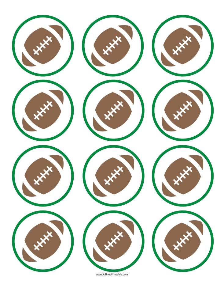 Football Cupcake Toppers – Free Printable