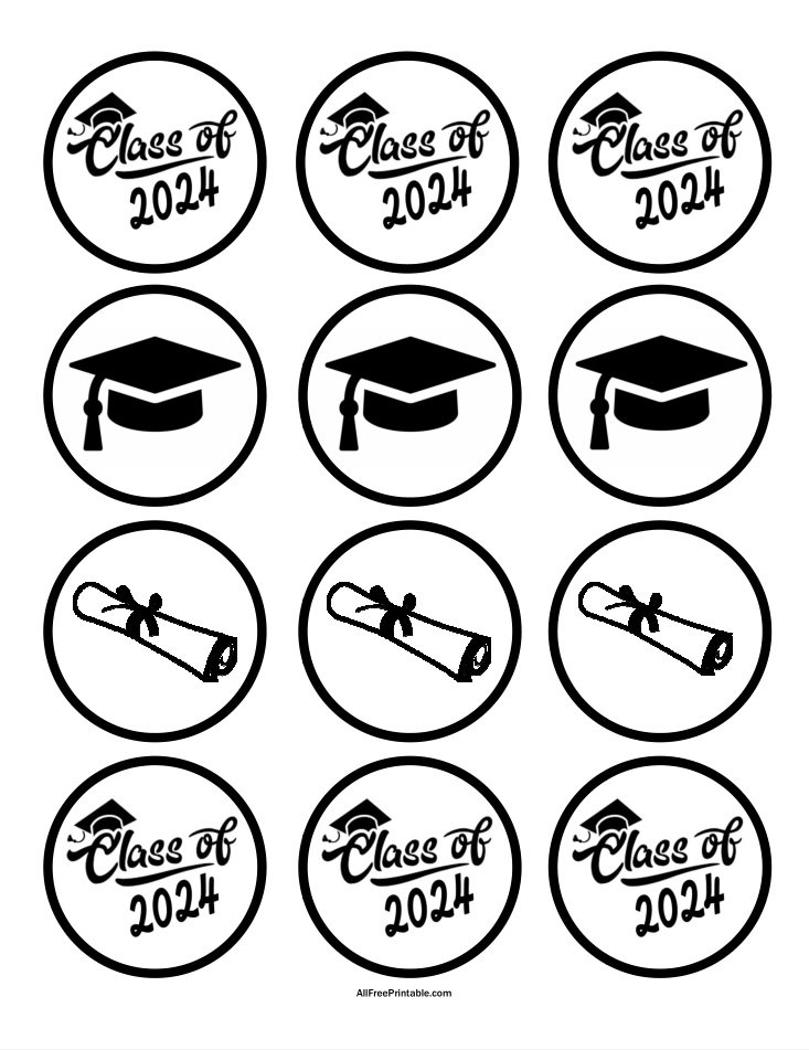 Free Printable Graduation Day Cupcake Toppers