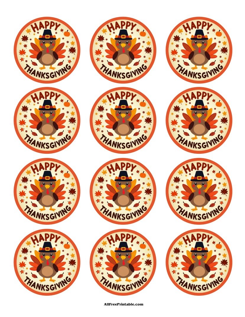 Free Printable Happy Thanksgiving Cupcake Toppers