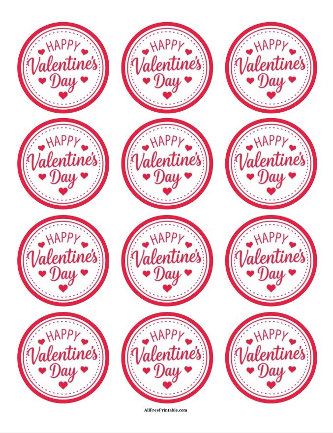 Free Printable Happy Valentine's Day Cupcake Toppers