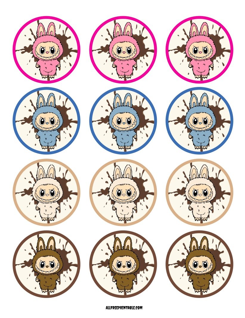 Free Printable Labubu Cupcake Toppers Free Printable Labubu Cupcake Toppers