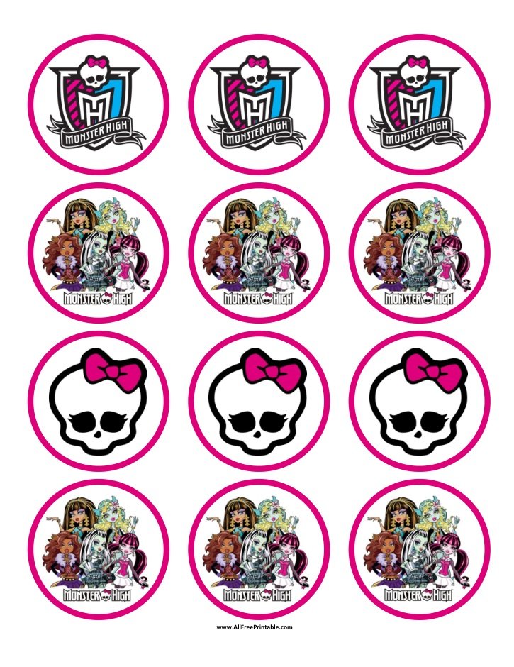 Monster High Cupcake Toppers Free Printable Monster High Cupcake Toppers Free Printable