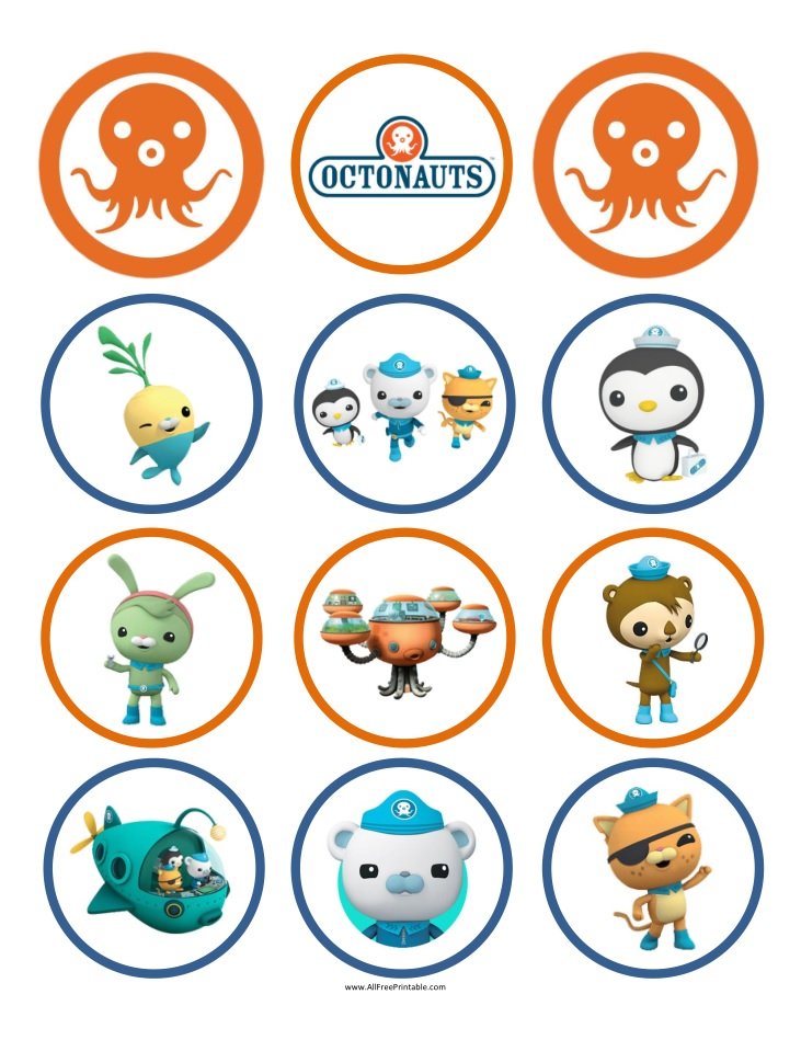 Free Printable Octonauts Cupcake Toppers