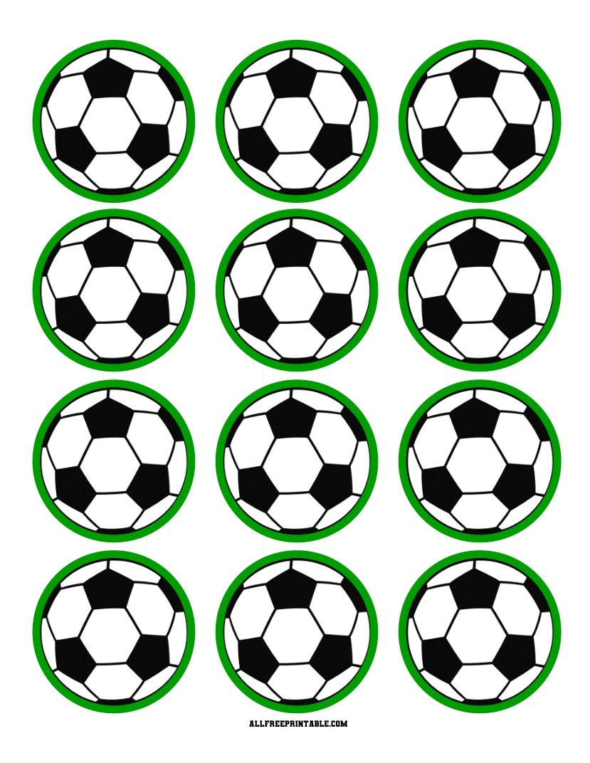 Free Printable Soccer Ball Cupcake Toppers PDF