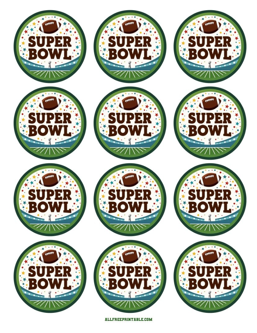 Free Printable Super Bowl Party Cupcake Toppers