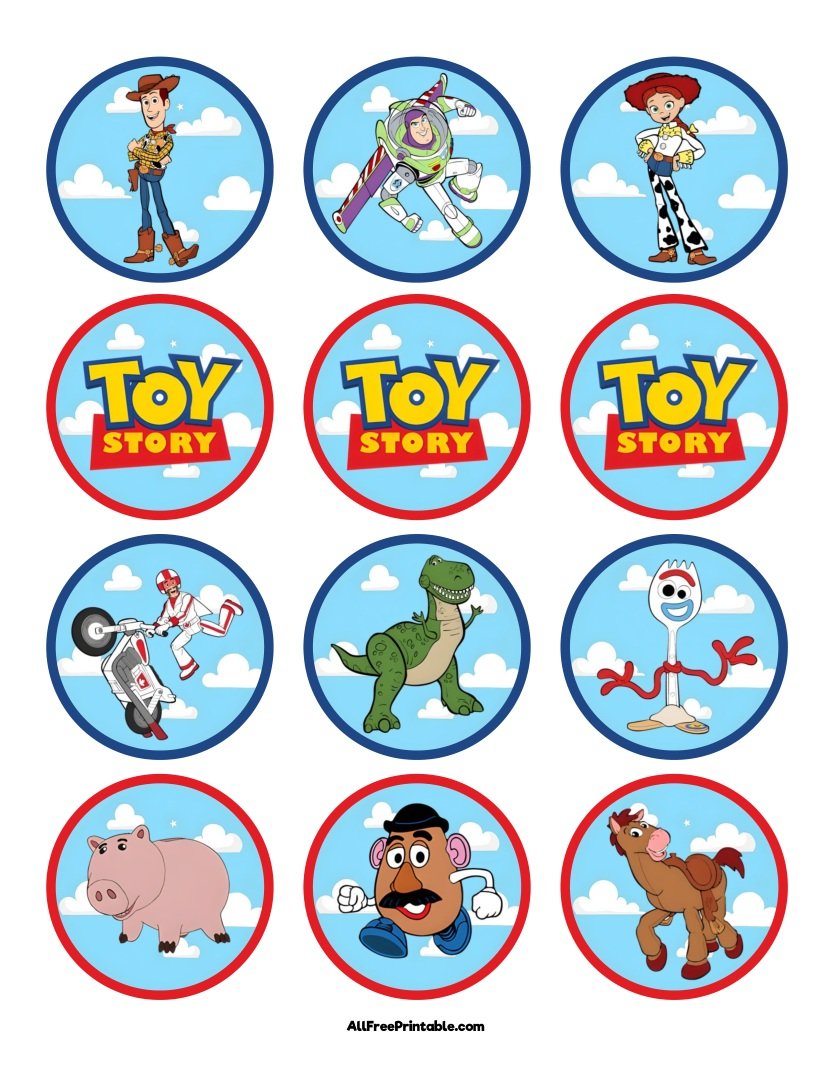 Free Printable Toy Story Cupcake Toppers PDF