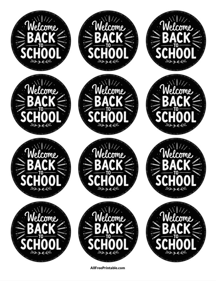 Free Printable Welcome Back to School Cupcake Toppers