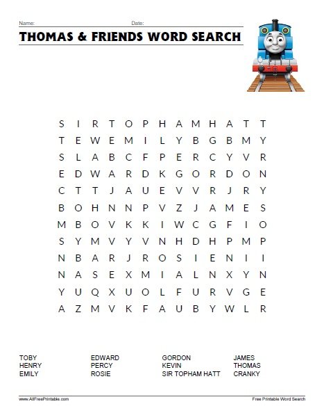Thomas & Friends Word Search