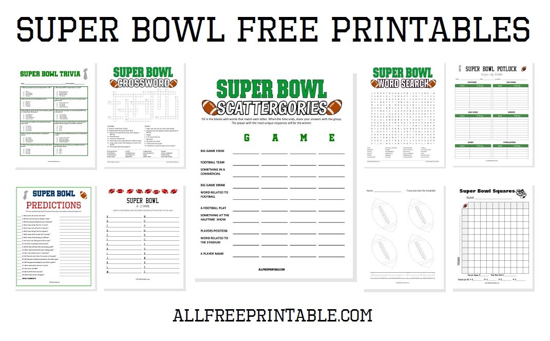 Super Bowl Free Printables