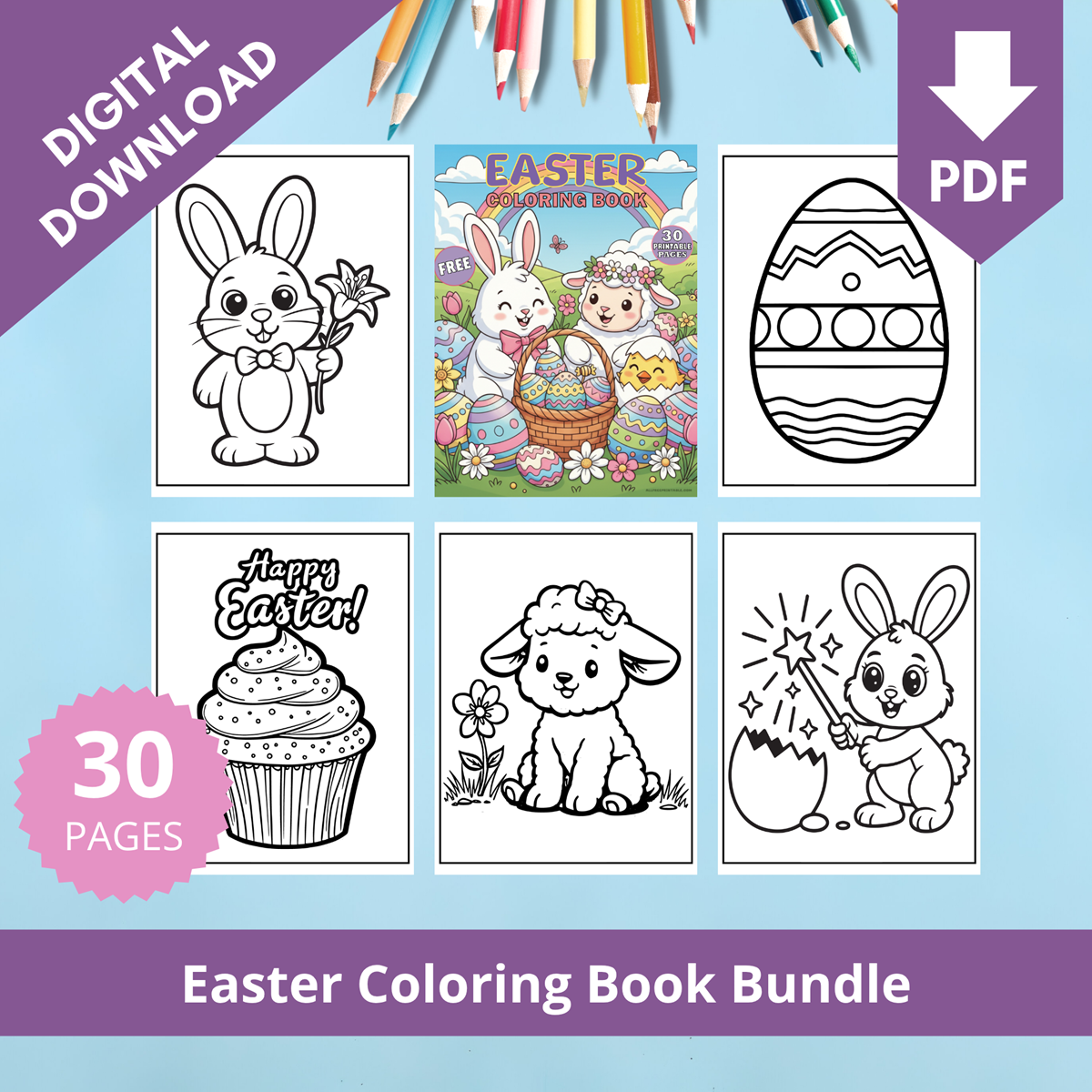 Easter Bunny Coloring Book Printable