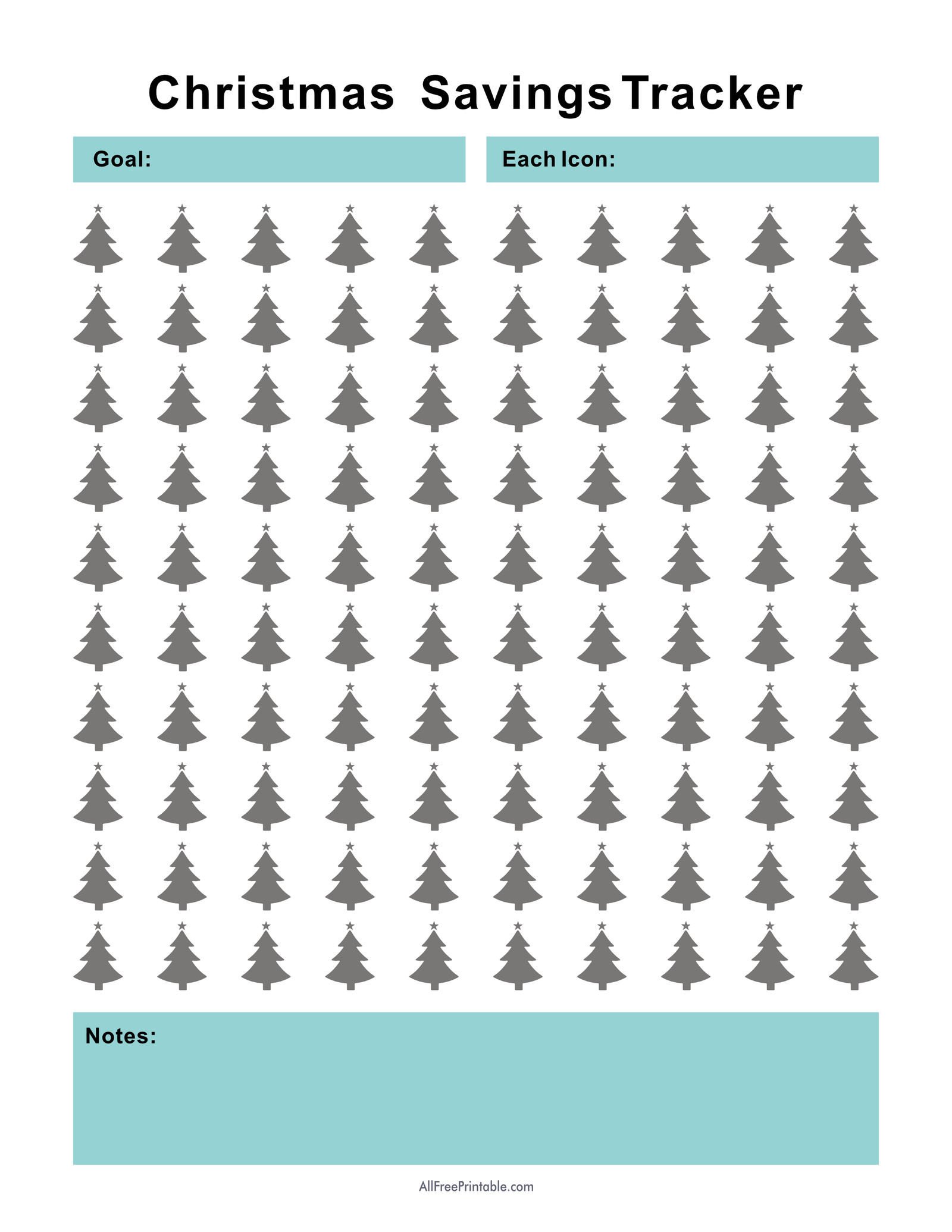 Christmas Savings Challenge Printable