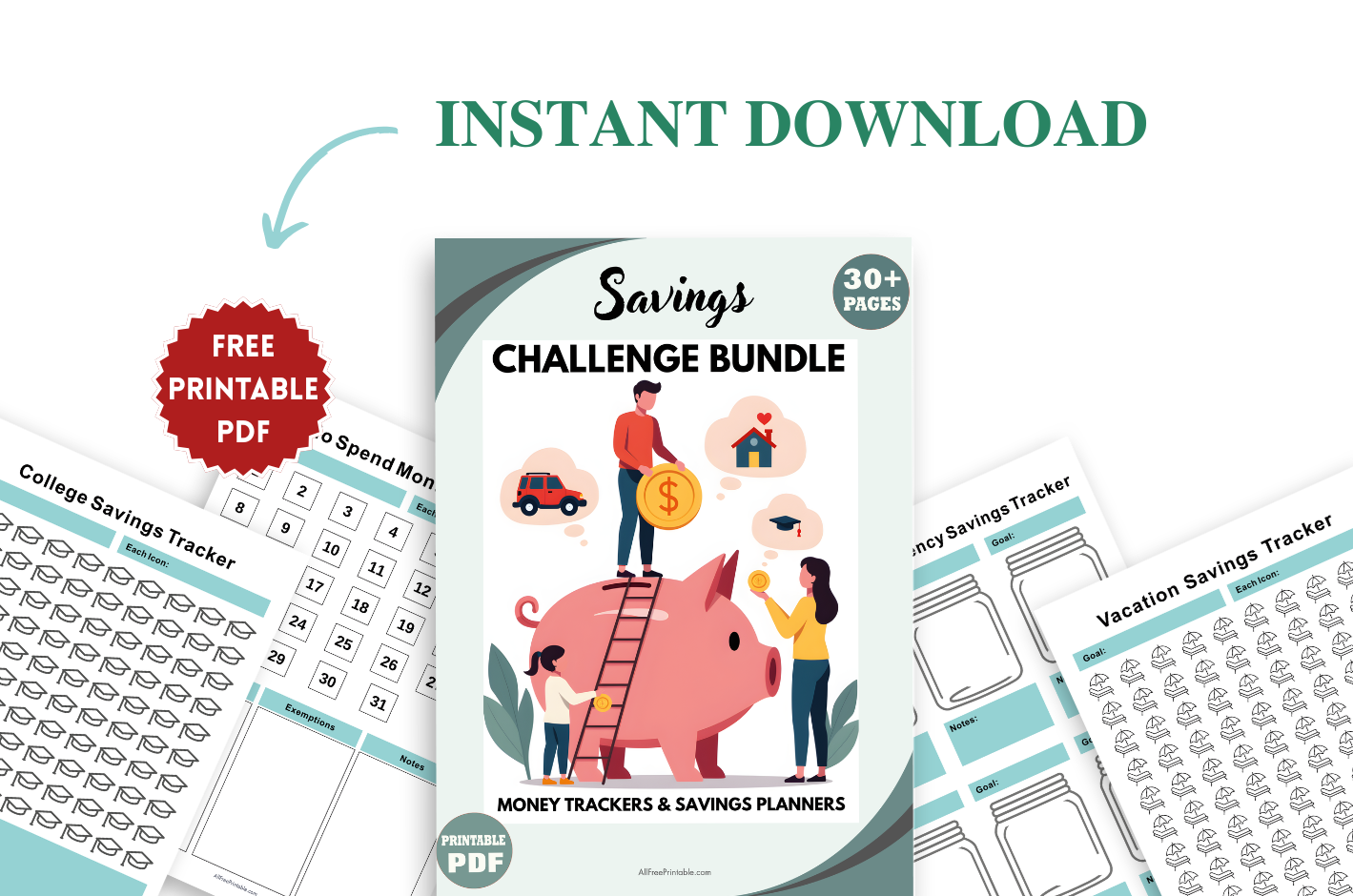 Savings Challenge Bundle Printable Money Tracker