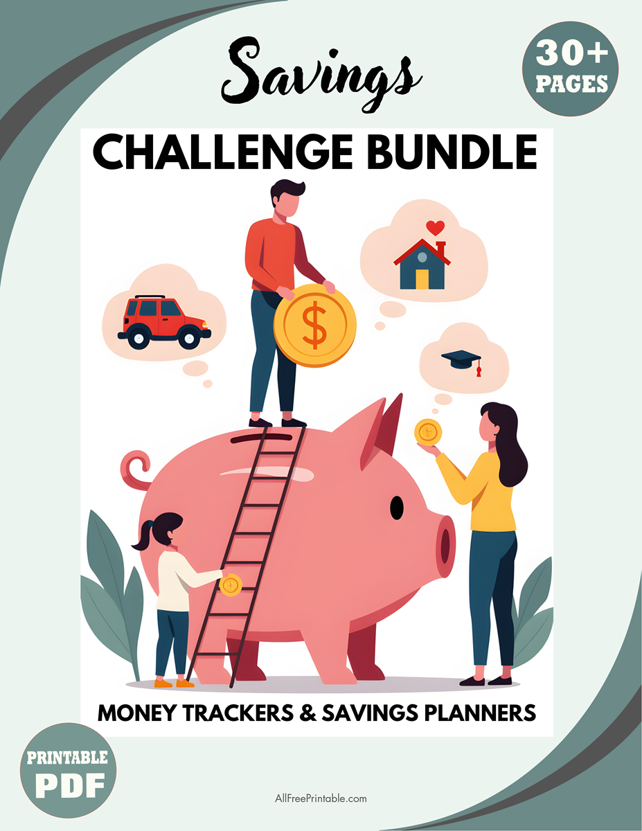 Savings Challenge Bundle Printable Money Tracker
