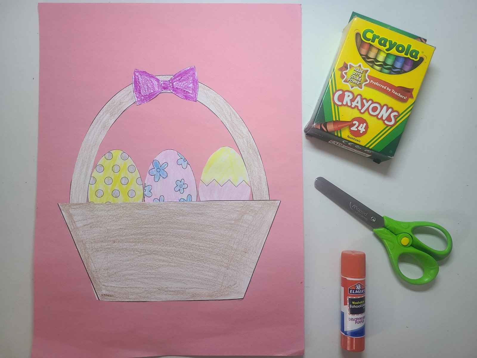 Free Printable Easter Basket Color Cut and Paste